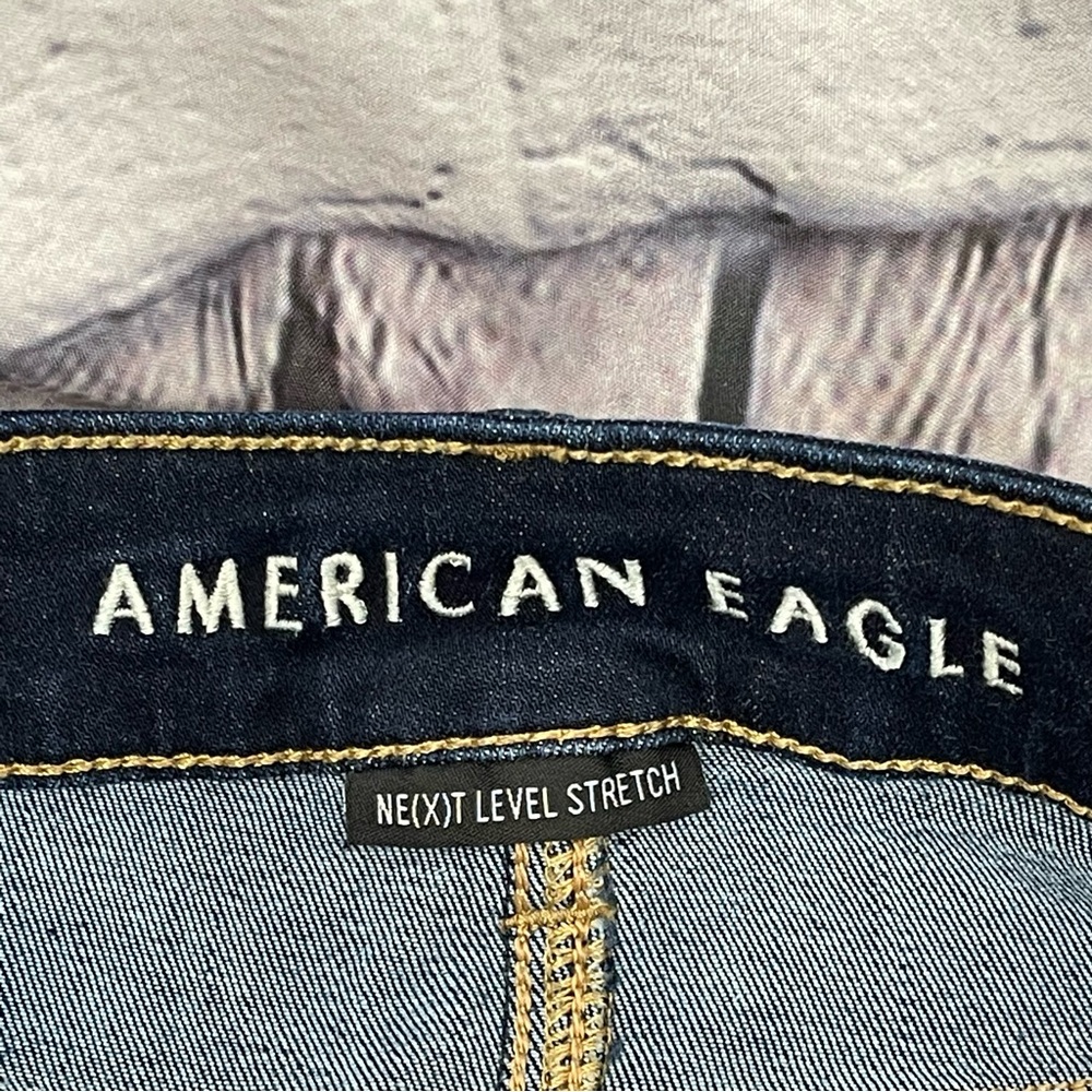 Womens American Eagle Dark Denim Stretch Jeans 12R - Picture 5 of 7